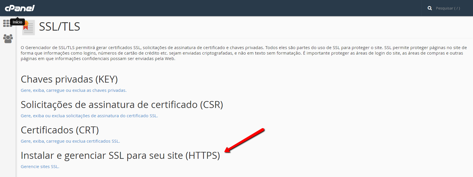 Instalar e gerenciar SSL para seu site (HTTPS)